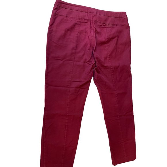 Adrianna Papell Womens Dress Pants Cropped Mid Rise Hot Pink Size 12 - Picture 2 of 8